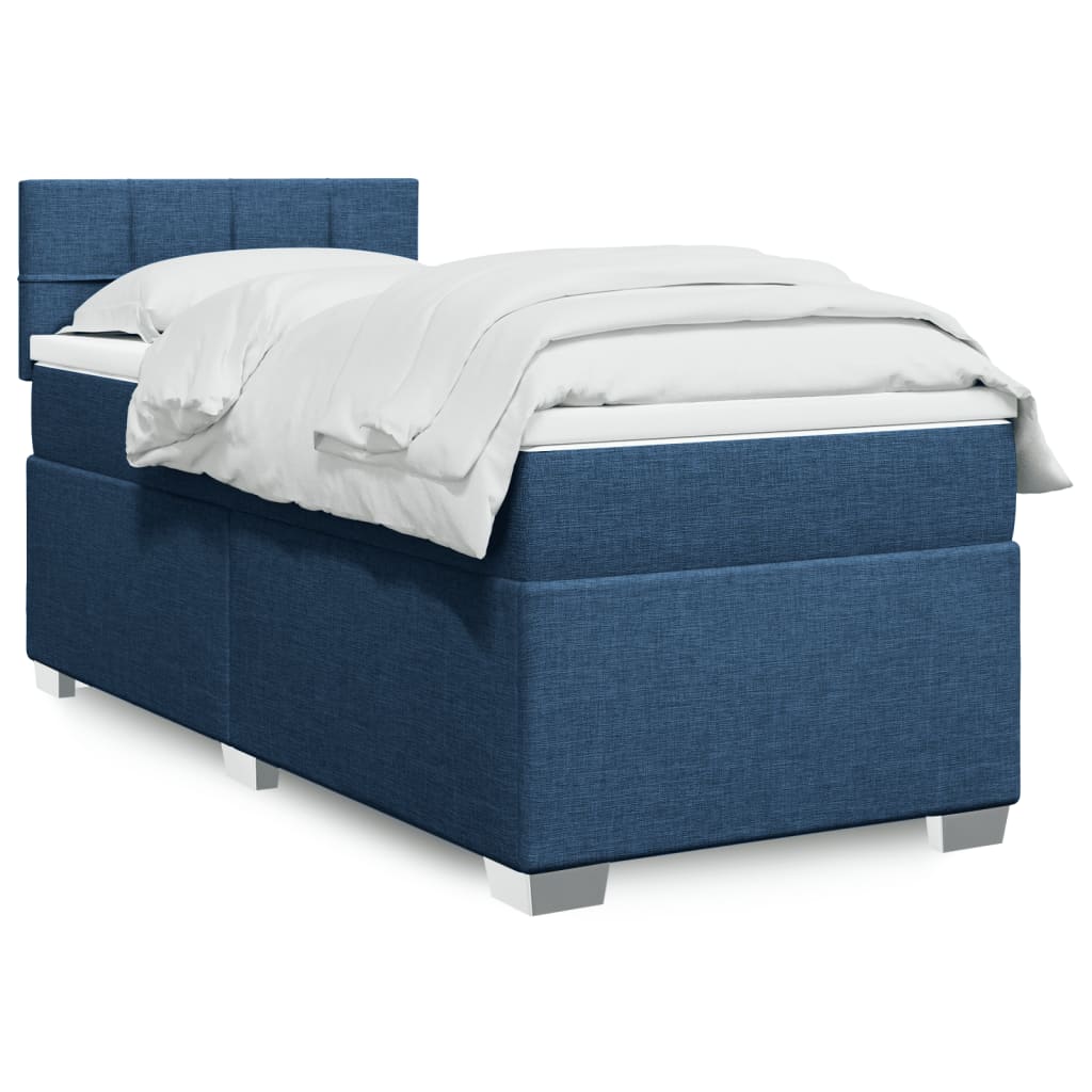 Boxspring met matras stof blauw 100x200 cm is nu te koop bij PeponiXL, paradijselijk wonen!