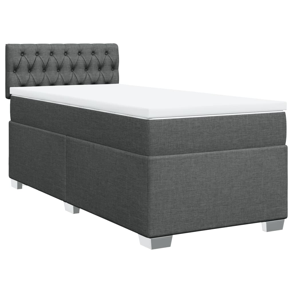 Boxspring met matras stof donkergrijs 100x200 cm is nu te koop bij PeponiXL, paradijselijk wonen!