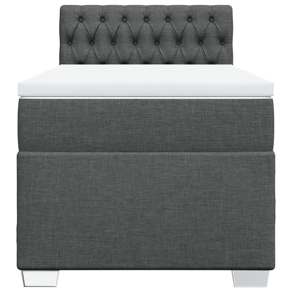 Boxspring met matras stof donkergrijs 100x200 cm is nu te koop bij PeponiXL, paradijselijk wonen!
