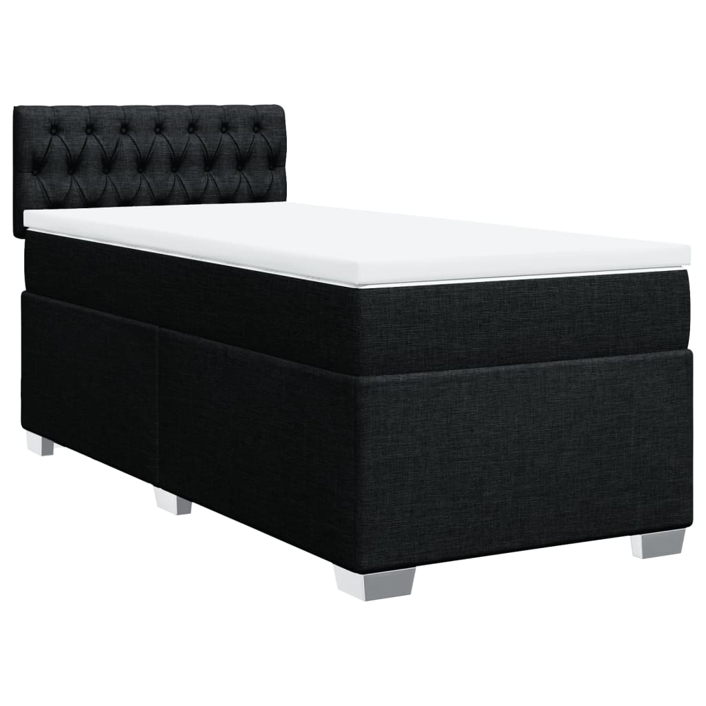 Boxspring met matras stof zwart 100x200 cm is nu te koop bij PeponiXL, paradijselijk wonen!