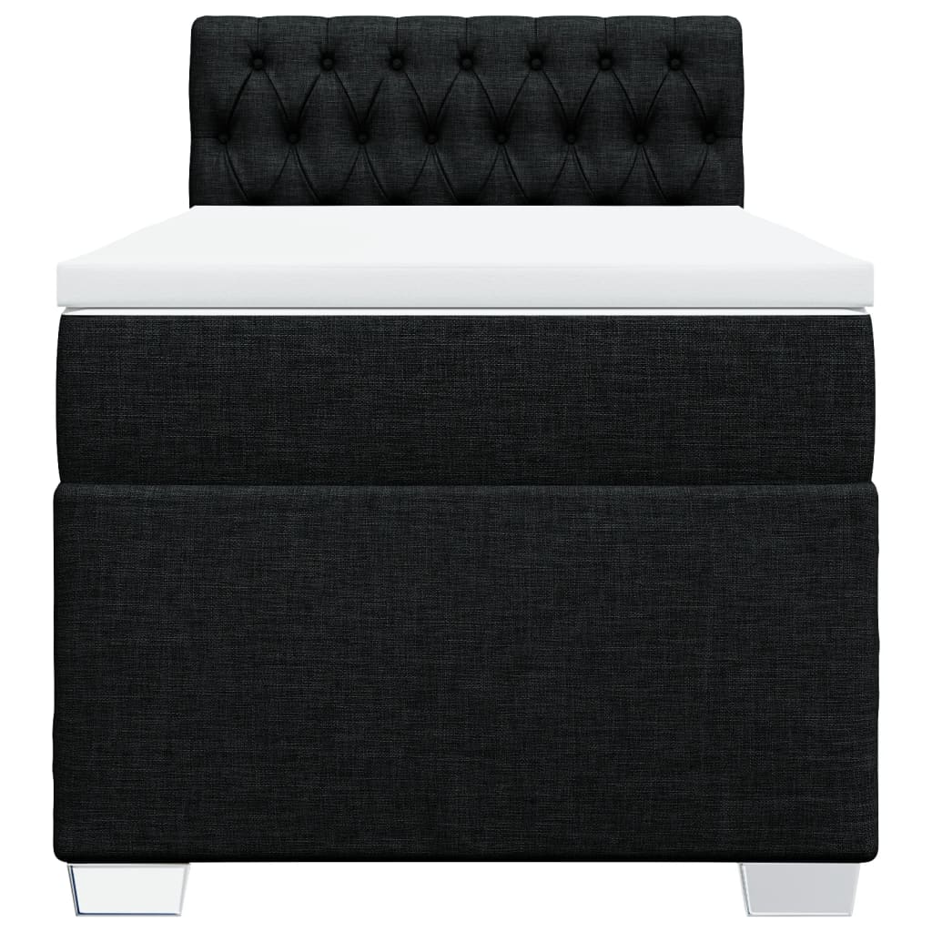 Boxspring met matras stof zwart 100x200 cm is nu te koop bij PeponiXL, paradijselijk wonen!