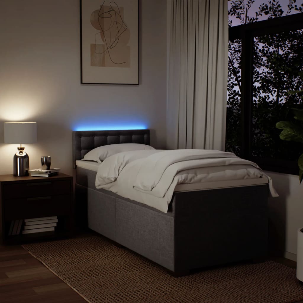 Boxspring met matras stof taupe 100x200 cm is nu te koop bij PeponiXL, paradijselijk wonen!