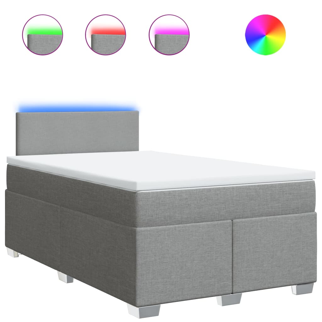 Boxspring met matras stof lichtgrijs 120x190 cm is nu te koop bij PeponiXL, paradijselijk wonen!