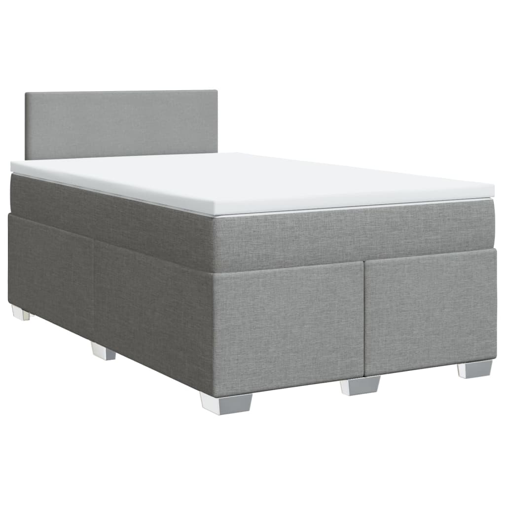 Boxspring met matras stof lichtgrijs 120x190 cm is nu te koop bij PeponiXL, paradijselijk wonen!