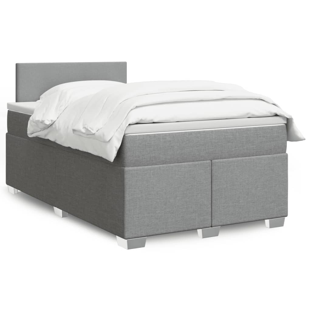 Boxspring met matras stof lichtgrijs 120x190 cm is nu te koop bij PeponiXL, paradijselijk wonen!