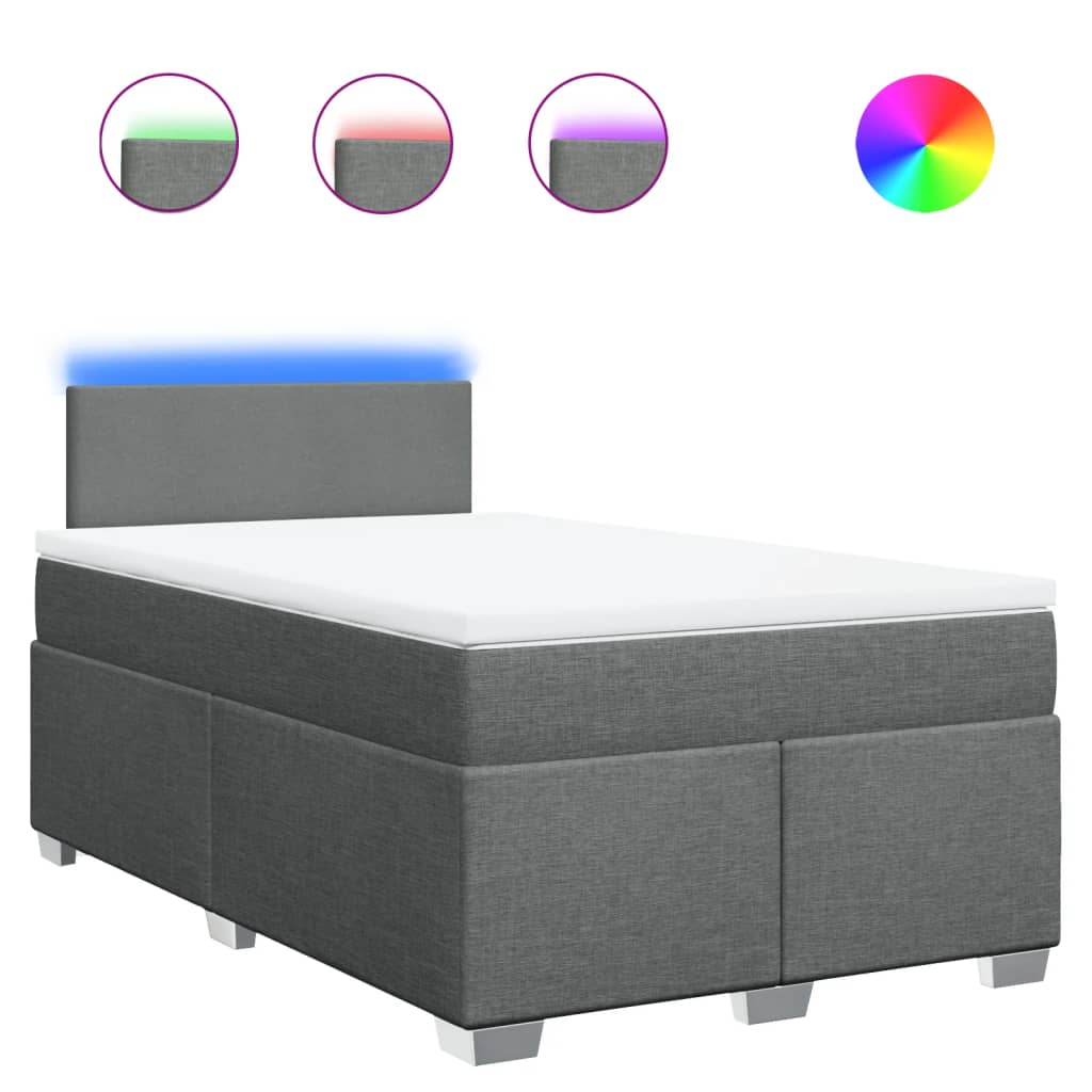Boxspring met matras stof donkergrijs 120x190 cm is nu te koop bij PeponiXL, paradijselijk wonen!
