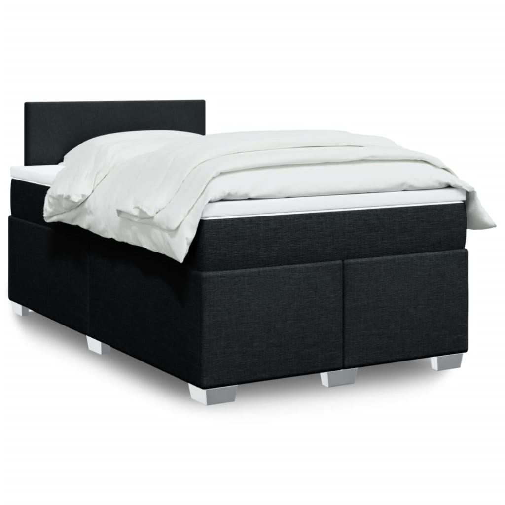 Boxspring met matras stof zwart 120x190 cm is nu te koop bij PeponiXL, paradijselijk wonen!