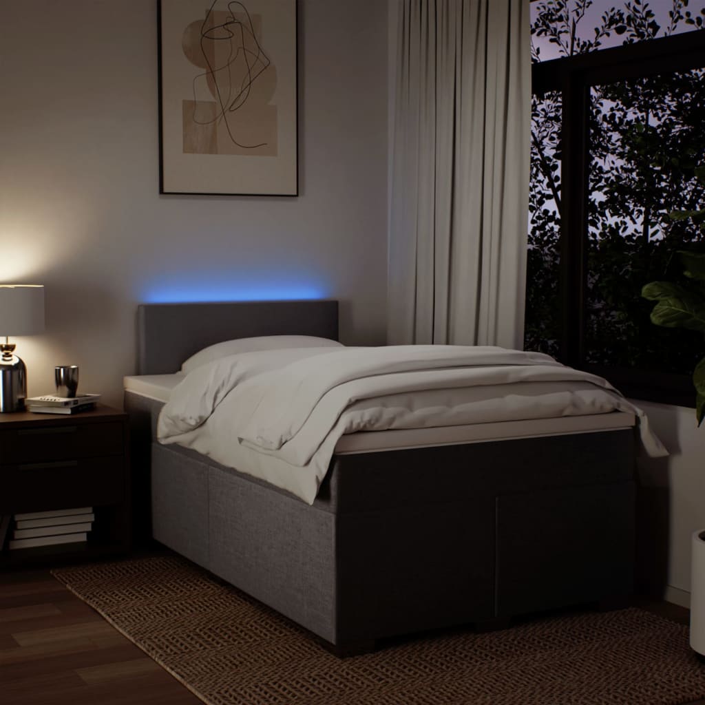 Boxspring met matras stof taupe 120x190 cm is nu te koop bij PeponiXL, paradijselijk wonen!