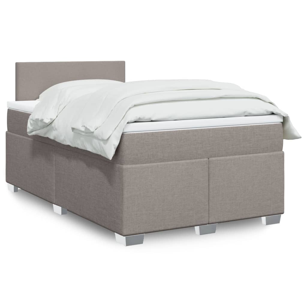 Boxspring met matras stof taupe 120x190 cm is nu te koop bij PeponiXL, paradijselijk wonen!