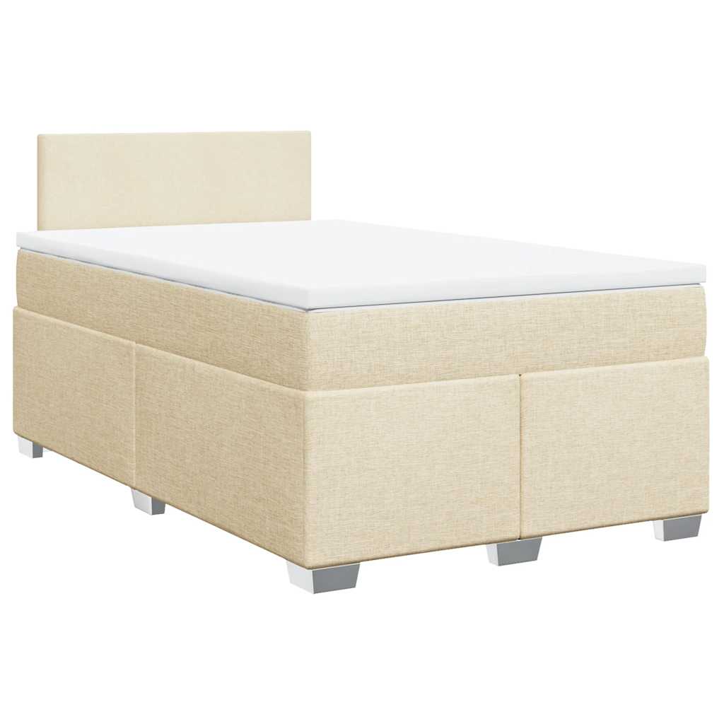 Boxspring met matras stof crèmekleurig 120x190 cm is nu te koop bij PeponiXL, paradijselijk wonen!