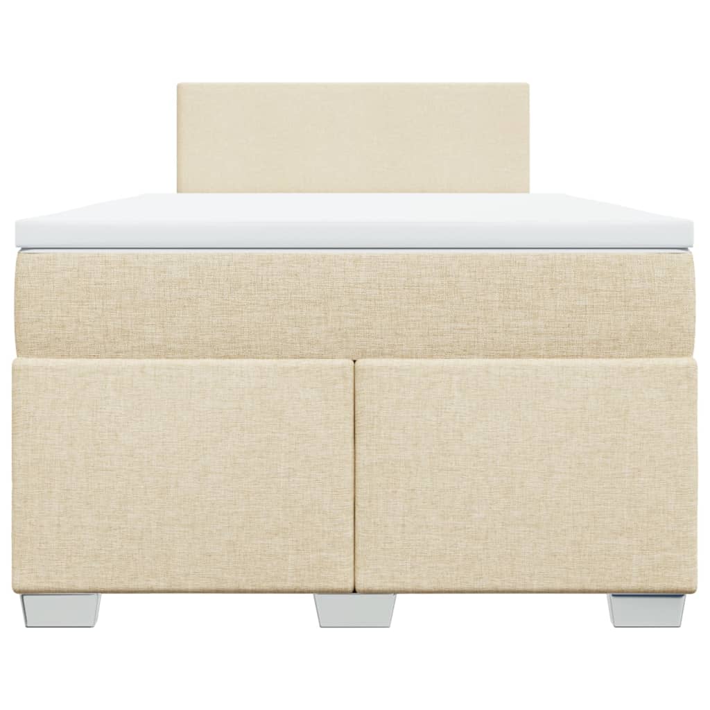 Boxspring met matras stof crèmekleurig 120x190 cm is nu te koop bij PeponiXL, paradijselijk wonen!