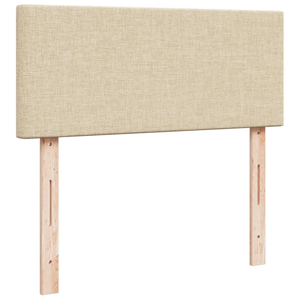Boxspring met matras stof crèmekleurig 120x190 cm is nu te koop bij PeponiXL, paradijselijk wonen!