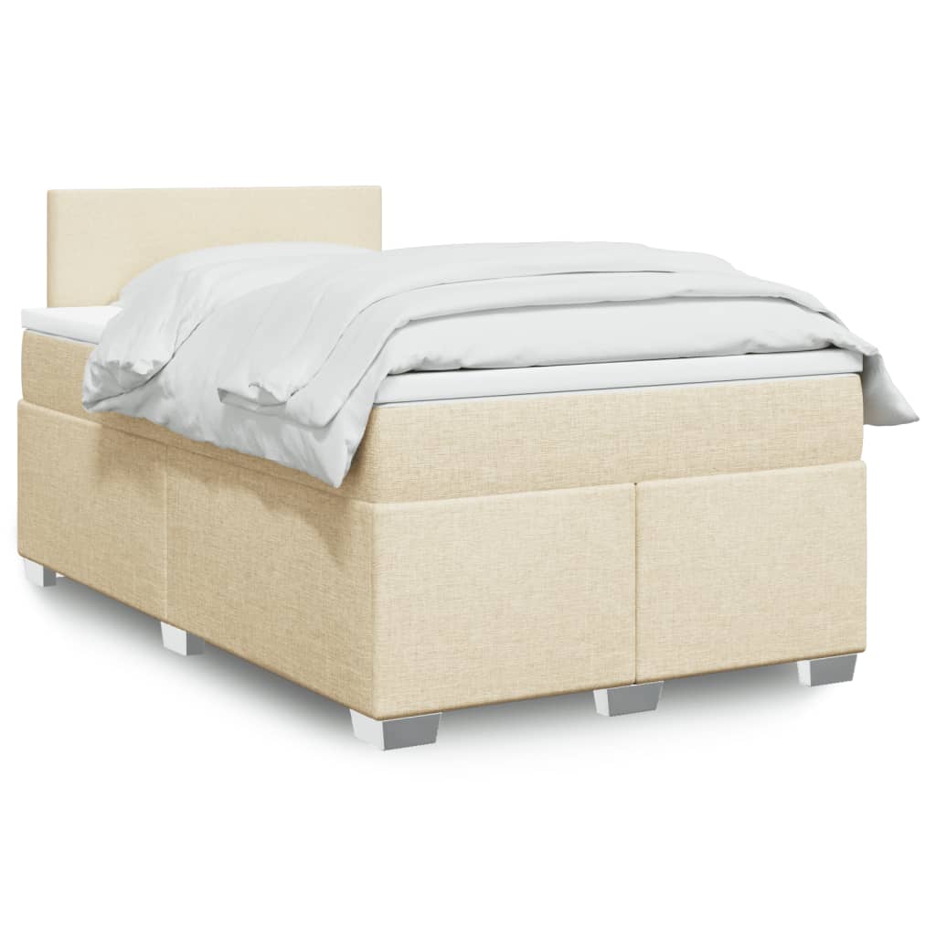 Boxspring met matras stof crèmekleurig 120x190 cm is nu te koop bij PeponiXL, paradijselijk wonen!