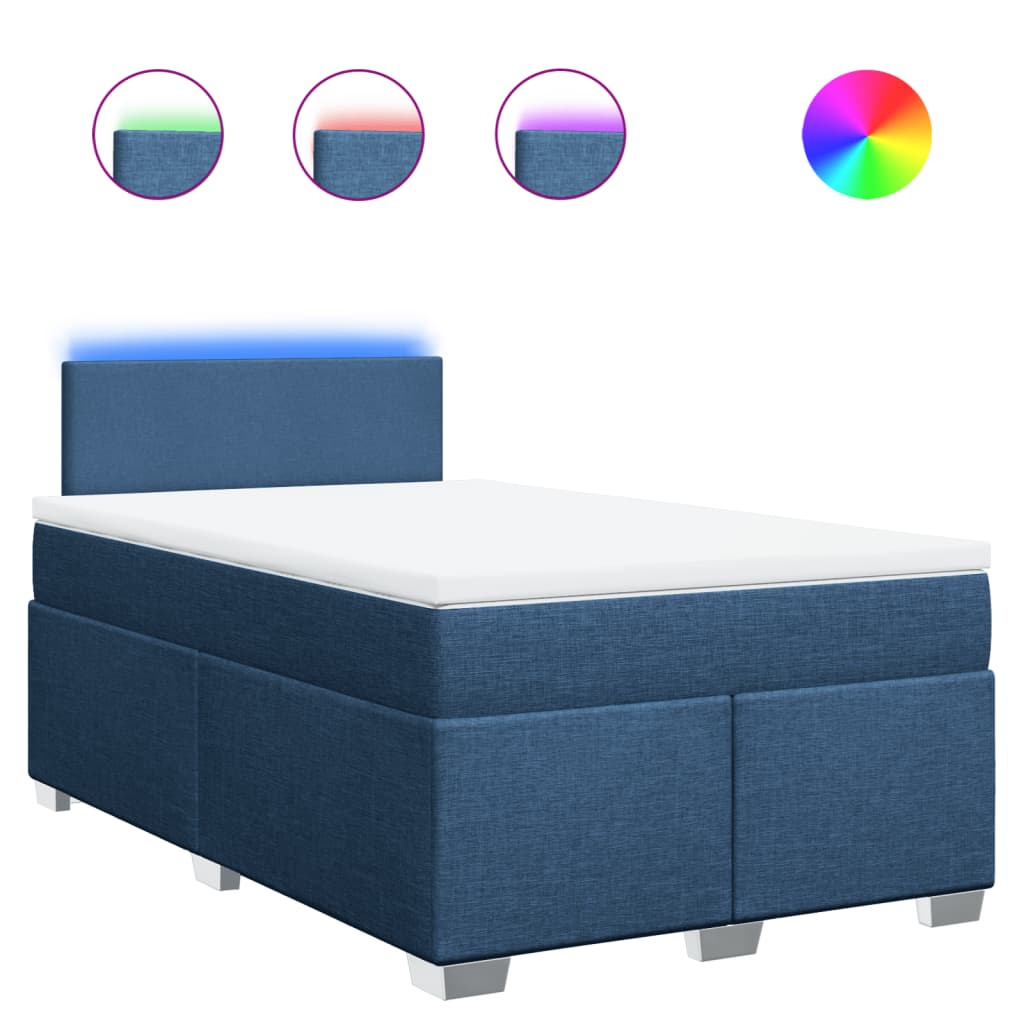 Boxspring met matras stof blauw 120x190 cm is nu te koop bij PeponiXL, paradijselijk wonen!