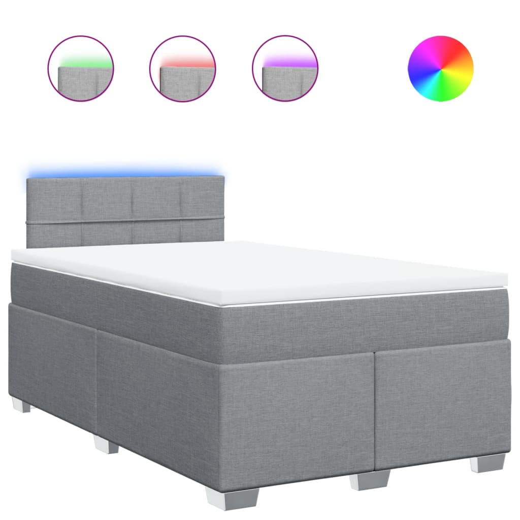 Boxspring met matras stof lichtgrijs 120x190 cm is nu te koop bij PeponiXL, paradijselijk wonen!