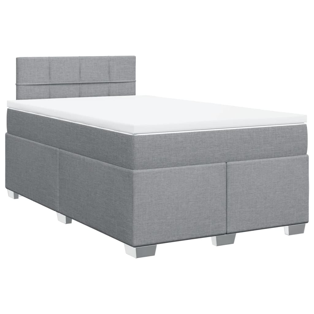 Boxspring met matras stof lichtgrijs 120x190 cm is nu te koop bij PeponiXL, paradijselijk wonen!