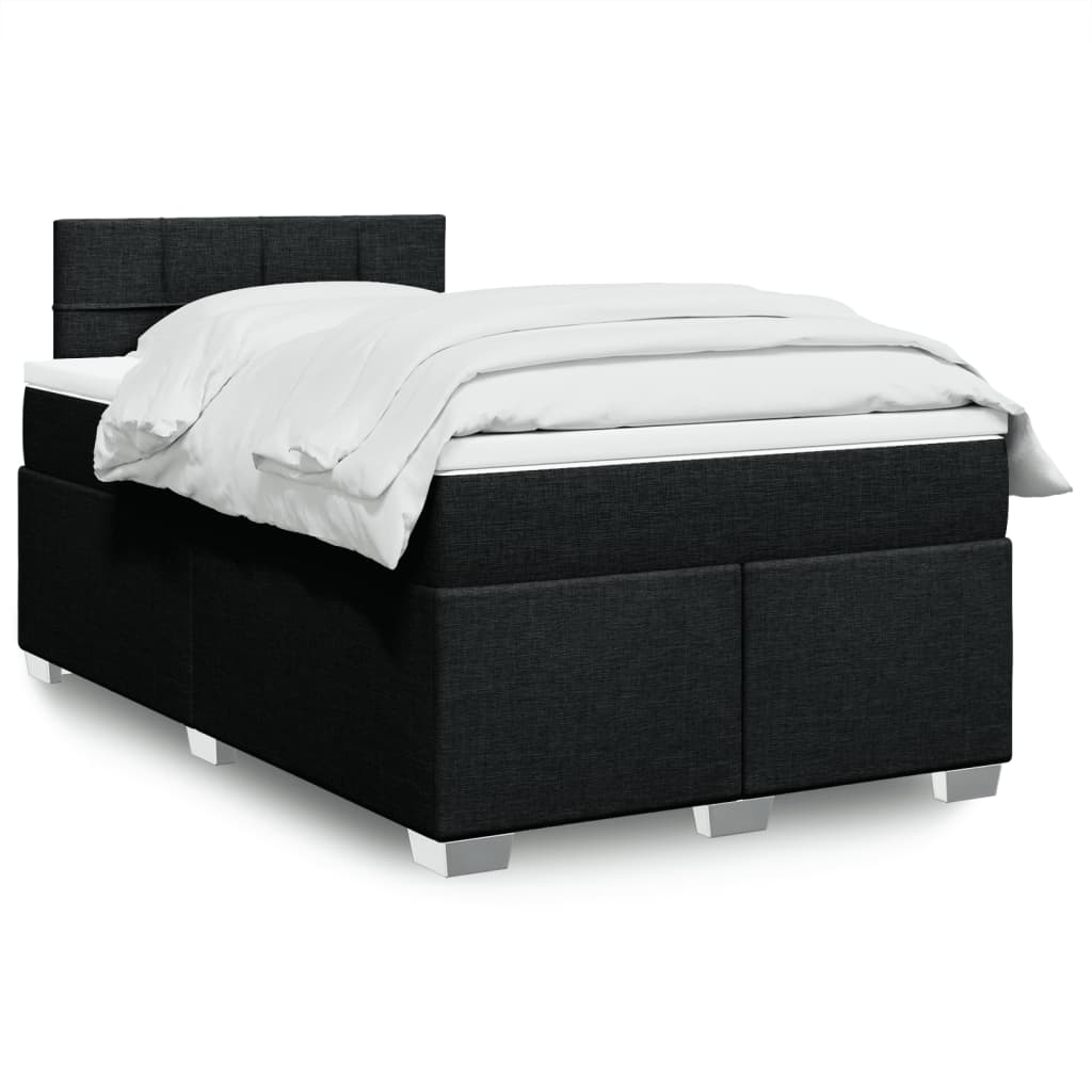 Boxspring met matras stof zwart 120x190 cm is nu te koop bij PeponiXL, paradijselijk wonen!