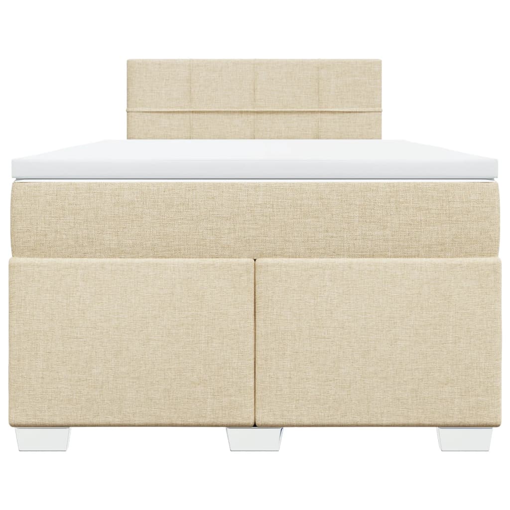 Boxspring met matras stof crèmekleurig 120x190 cm is nu te koop bij PeponiXL, paradijselijk wonen!