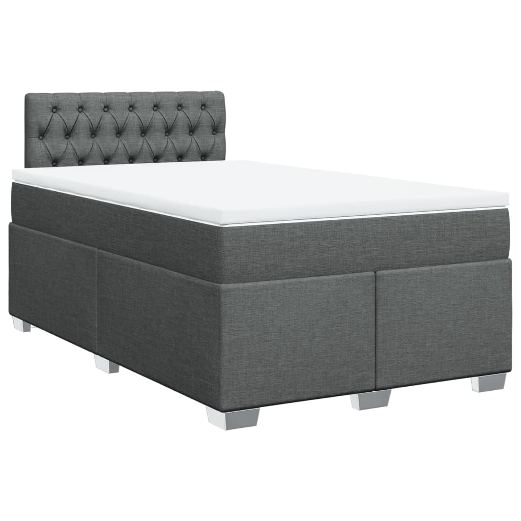 Boxspring met matras stof donkergrijs 120x190 cm is nu te koop bij PeponiXL, paradijselijk wonen!