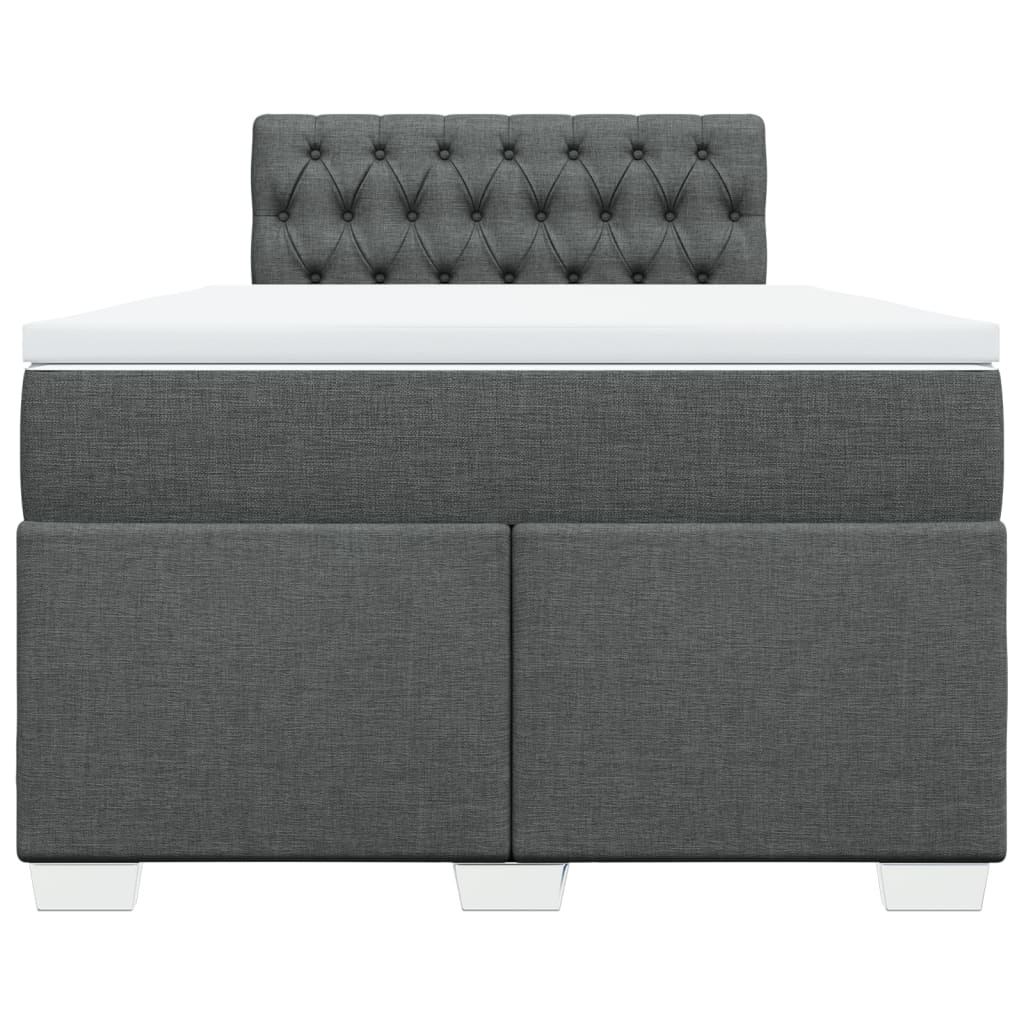 Boxspring met matras stof donkergrijs 120x190 cm is nu te koop bij PeponiXL, paradijselijk wonen!