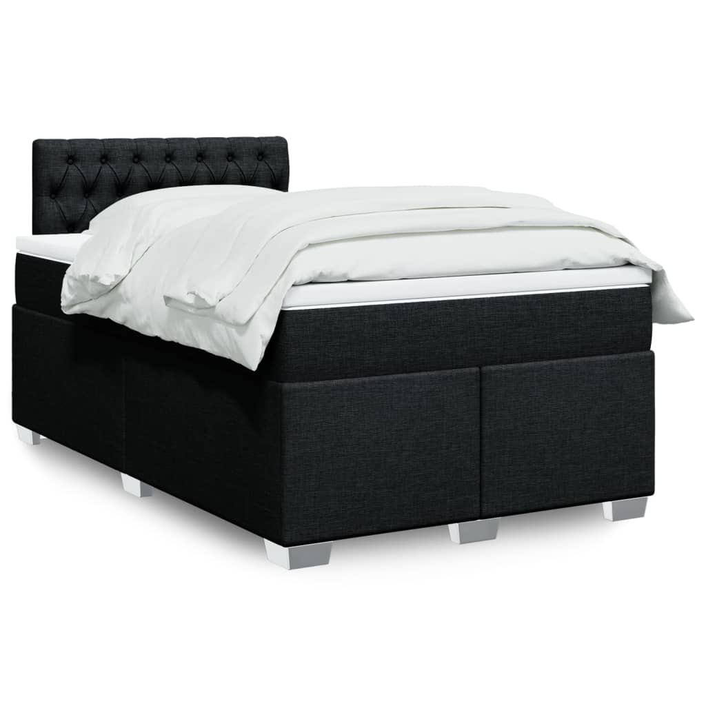 Boxspring met matras stof zwart 120x190 cm is nu te koop bij PeponiXL, paradijselijk wonen!