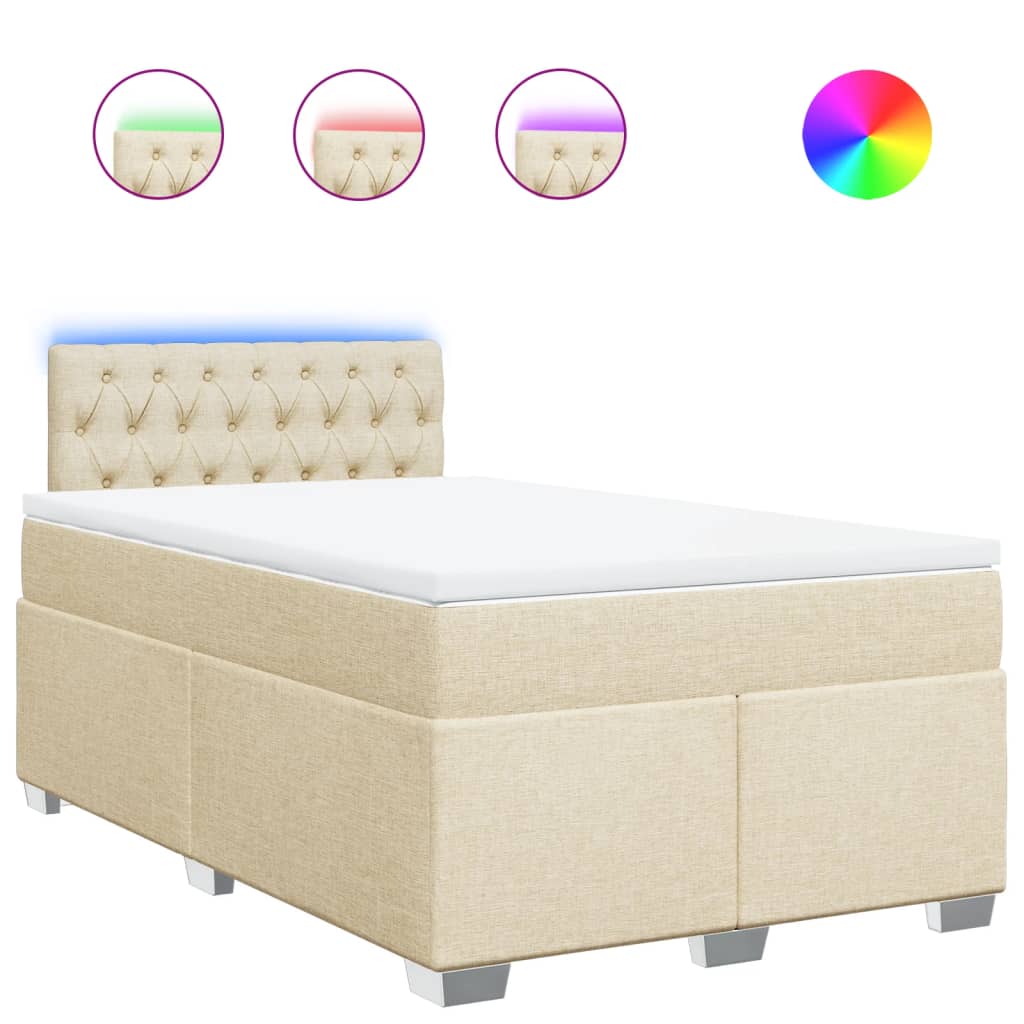 Boxspring met matras stof crèmekleurig 120x190 cm is nu te koop bij PeponiXL, paradijselijk wonen!
