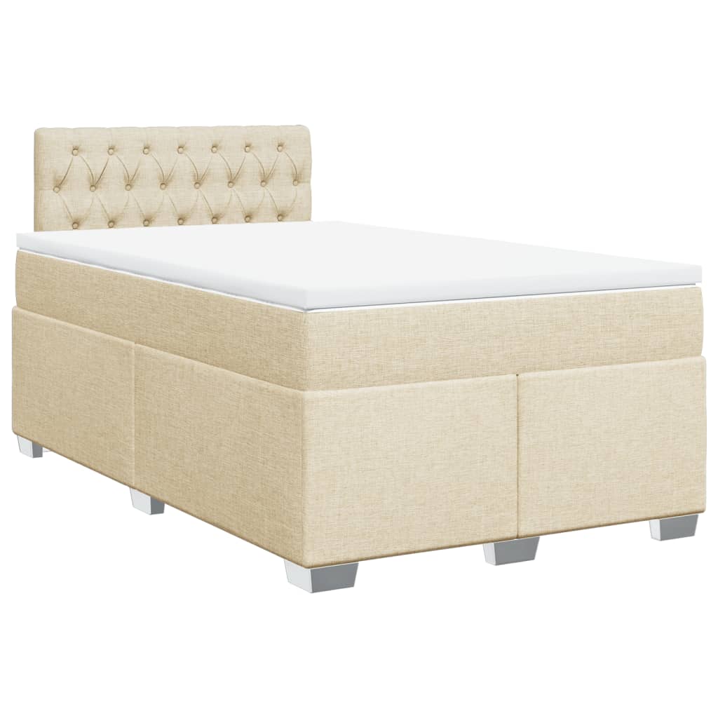 Boxspring met matras stof crèmekleurig 120x190 cm is nu te koop bij PeponiXL, paradijselijk wonen!