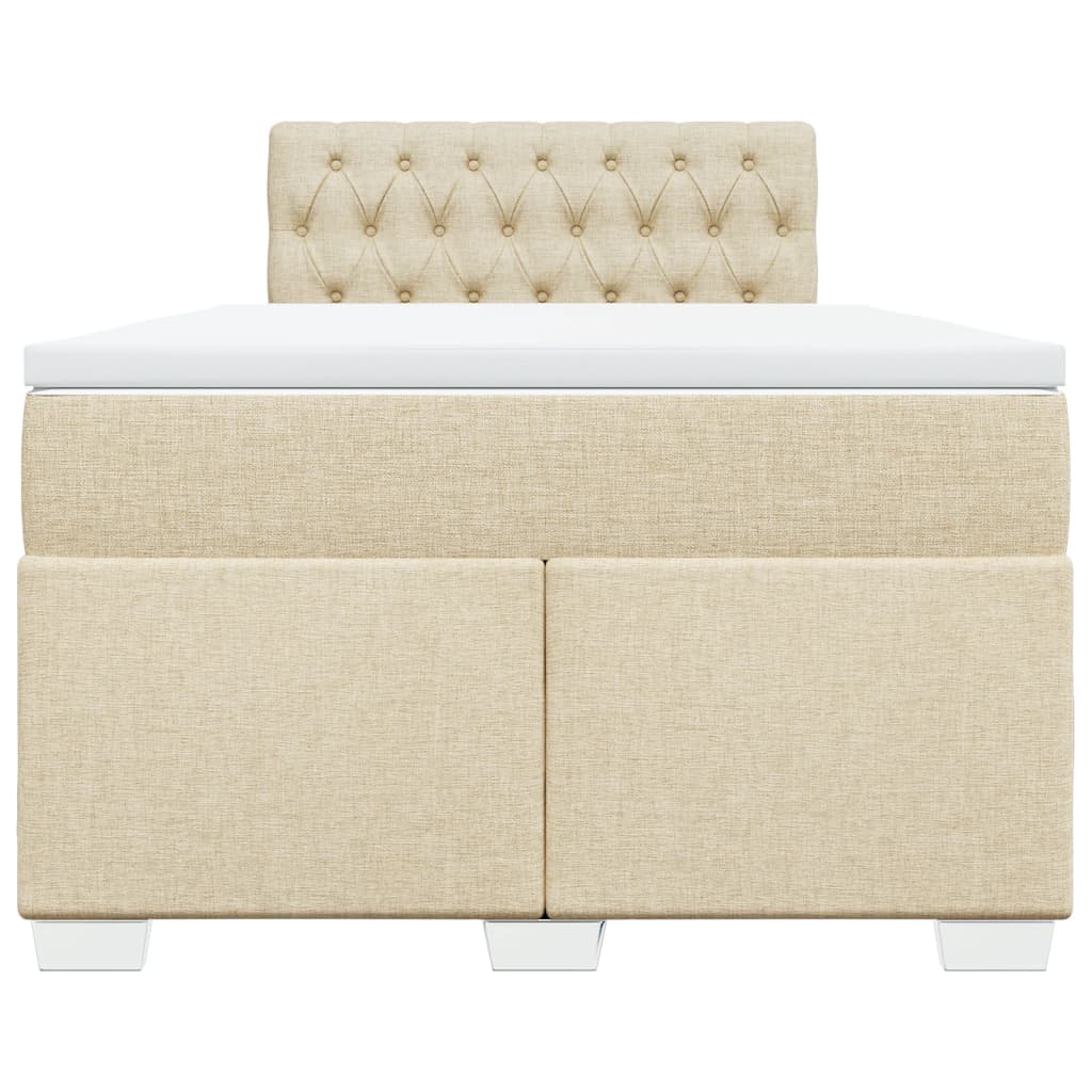 Boxspring met matras stof crèmekleurig 120x190 cm is nu te koop bij PeponiXL, paradijselijk wonen!