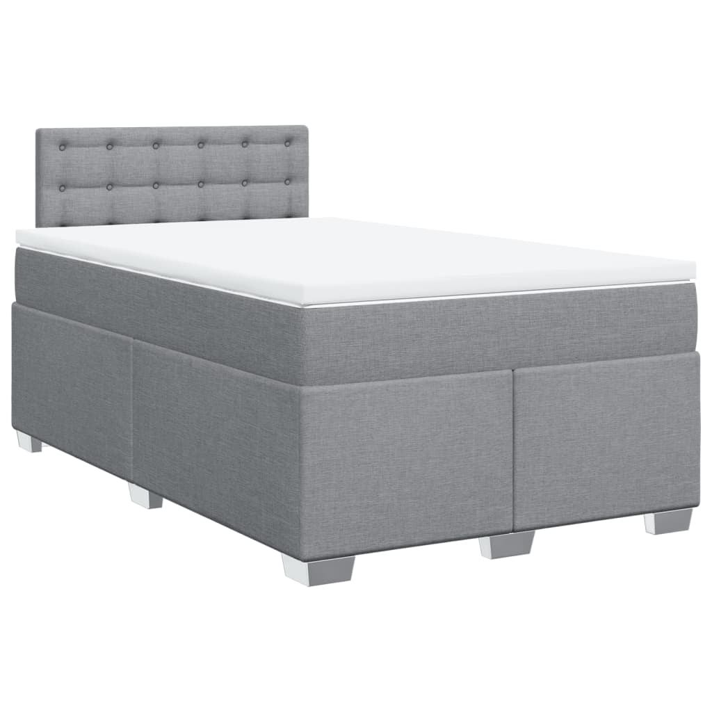 Boxspring met matras stof lichtgrijs 120x190 cm is nu te koop bij PeponiXL, paradijselijk wonen!