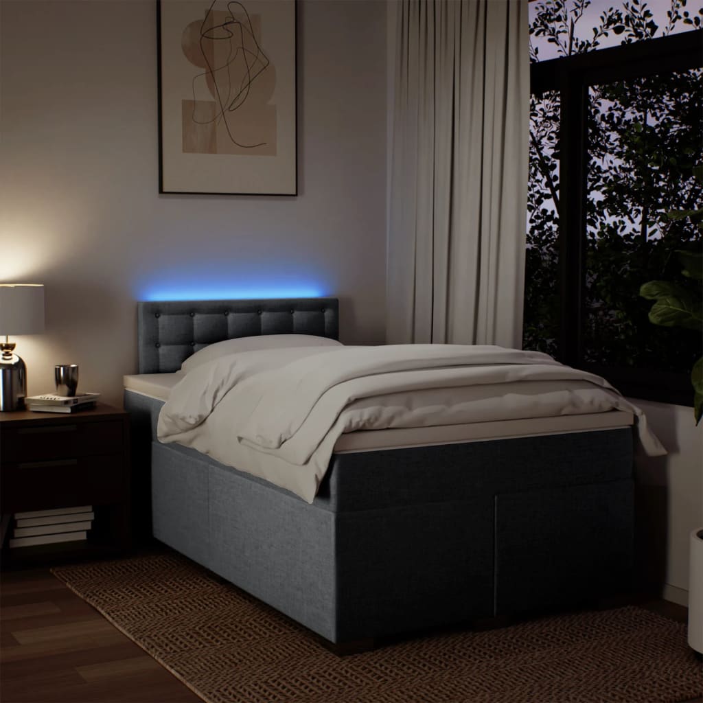 Boxspring met matras stof lichtgrijs 120x190 cm is nu te koop bij PeponiXL, paradijselijk wonen!