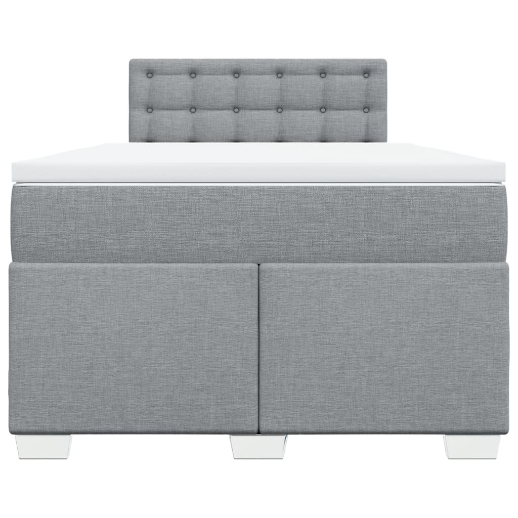 Boxspring met matras stof lichtgrijs 120x190 cm is nu te koop bij PeponiXL, paradijselijk wonen!