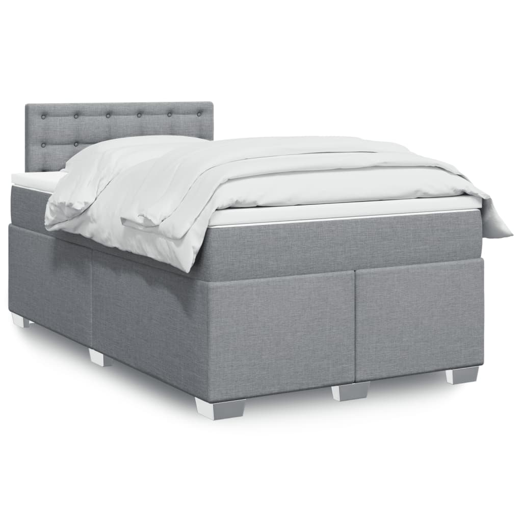 Boxspring met matras stof lichtgrijs 120x190 cm is nu te koop bij PeponiXL, paradijselijk wonen!