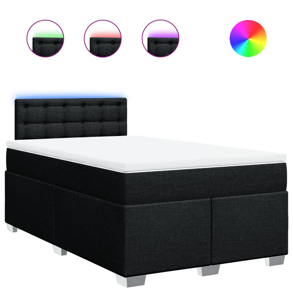 Boxspring met matras stof zwart 120x190 cm is nu te koop bij PeponiXL, paradijselijk wonen!