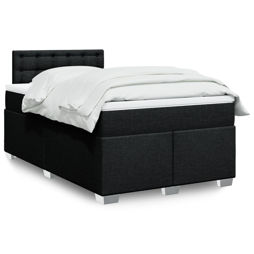Boxspring met matras stof zwart 120x190 cm is nu te koop bij PeponiXL, paradijselijk wonen!