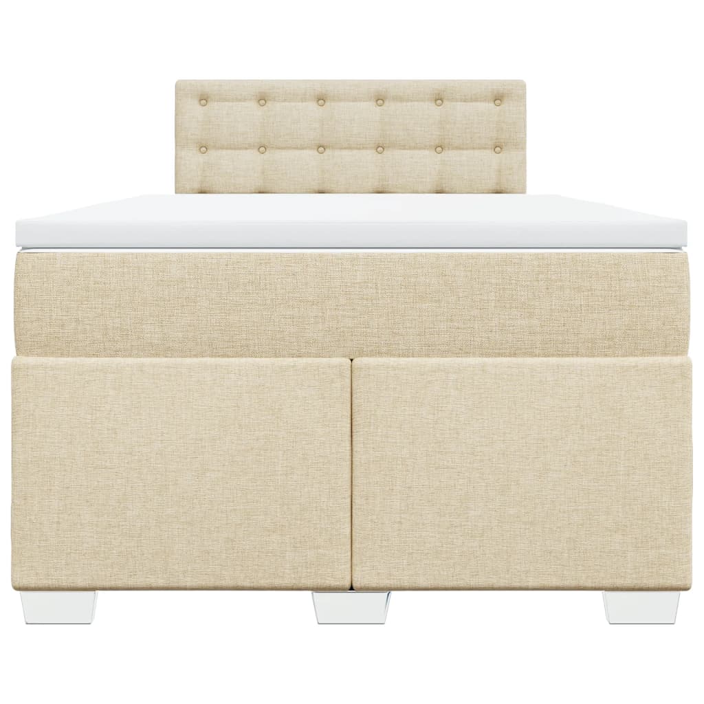 Boxspring met matras stof crèmekleurig 120x190 cm is nu te koop bij PeponiXL, paradijselijk wonen!