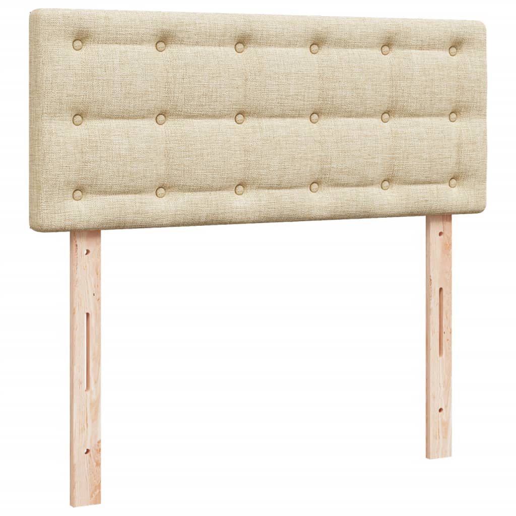 Boxspring met matras stof crèmekleurig 120x190 cm is nu te koop bij PeponiXL, paradijselijk wonen!