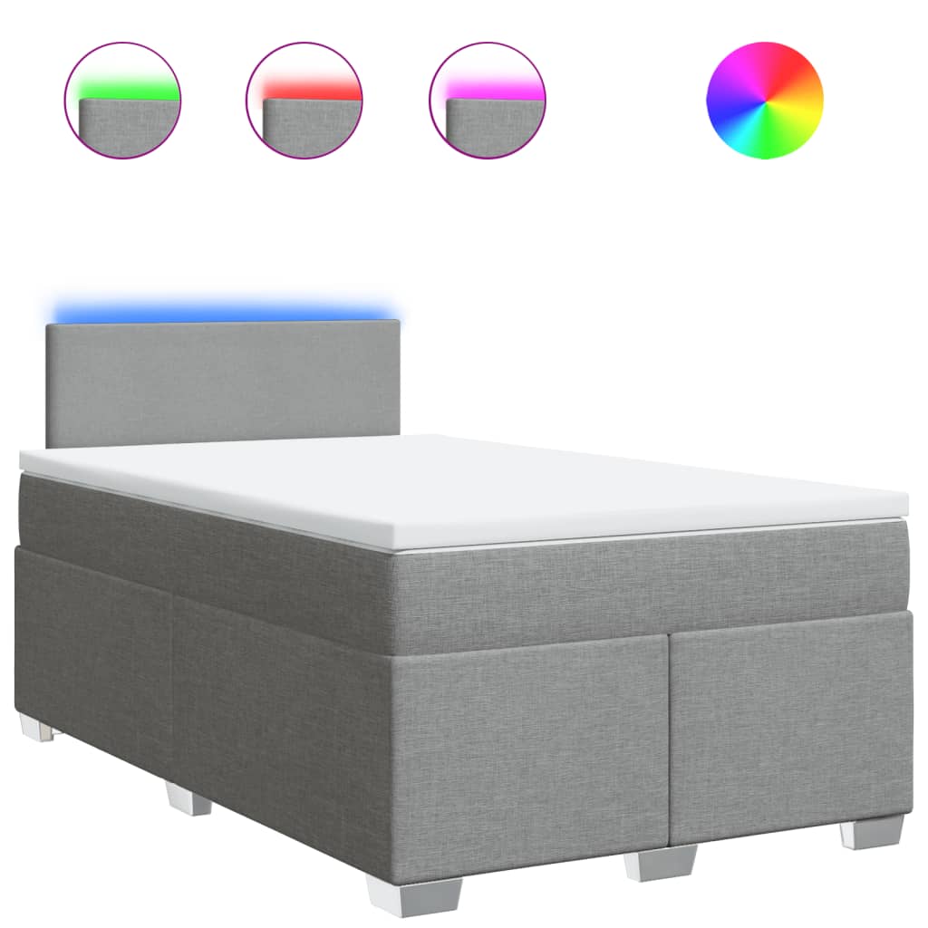 Boxspring met matras stof lichtgrijs 120x200 cm is nu te koop bij PeponiXL, paradijselijk wonen!