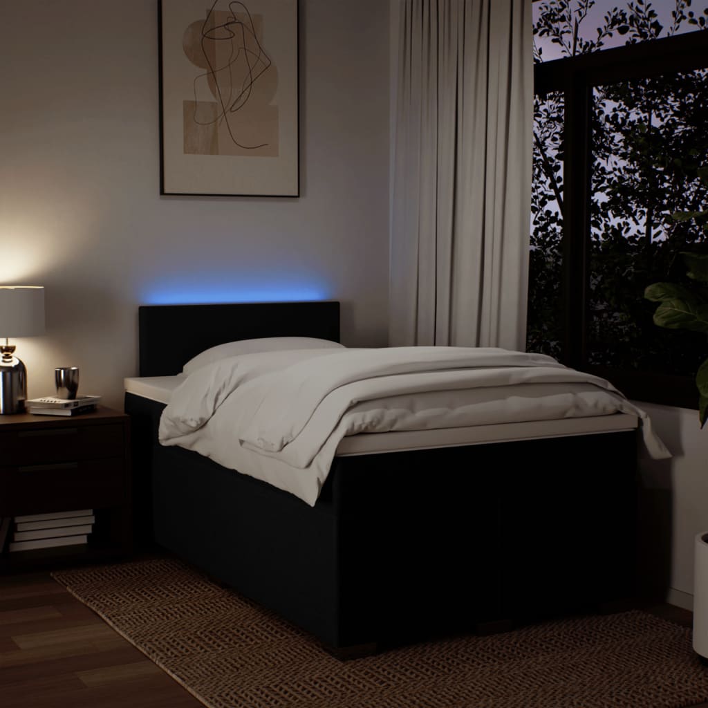 Boxspring met matras stof zwart 120x200 cm is nu te koop bij PeponiXL, paradijselijk wonen!