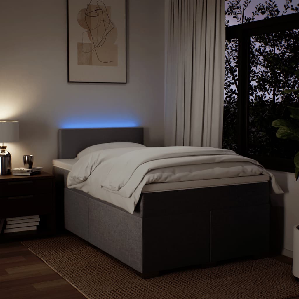 Boxspring met matras stof taupe 120x200 cm is nu te koop bij PeponiXL, paradijselijk wonen!