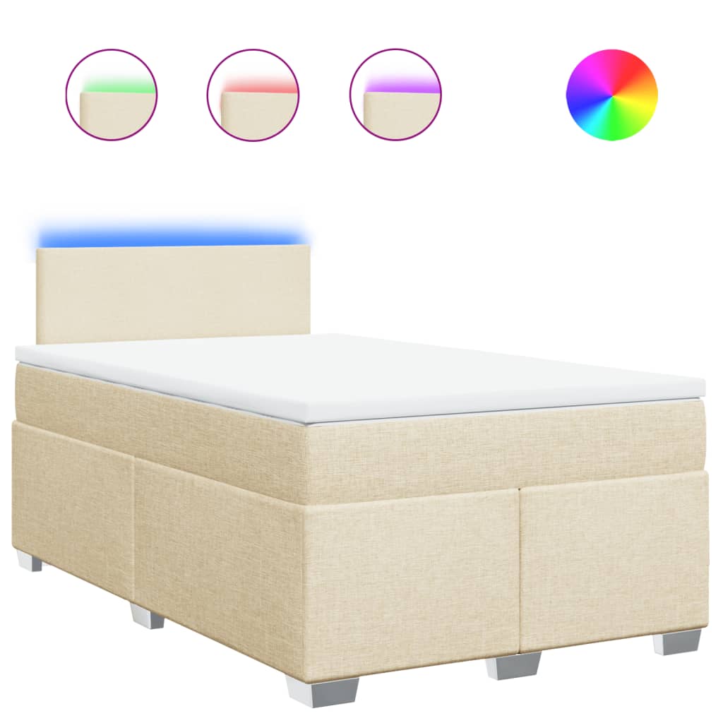 Boxspring met matras stof crèmekleurig 120x200 cm is nu te koop bij PeponiXL, paradijselijk wonen!