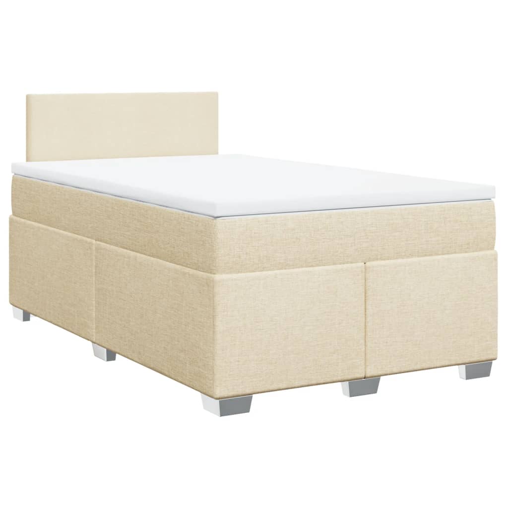 Boxspring met matras stof crèmekleurig 120x200 cm is nu te koop bij PeponiXL, paradijselijk wonen!