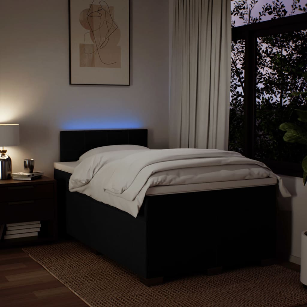 Boxspring met matras stof zwart 120x200 cm is nu te koop bij PeponiXL, paradijselijk wonen!
