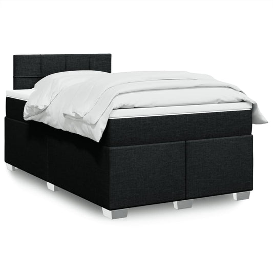 Boxspring met matras stof zwart 120x200 cm is nu te koop bij PeponiXL, paradijselijk wonen!