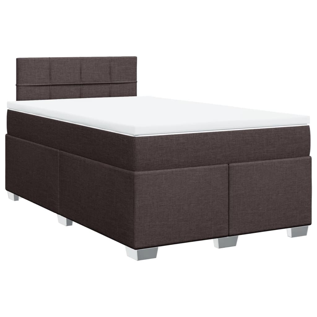 Boxspring met matras stof donkerbruin 120x200 cm is nu te koop bij PeponiXL, paradijselijk wonen!
