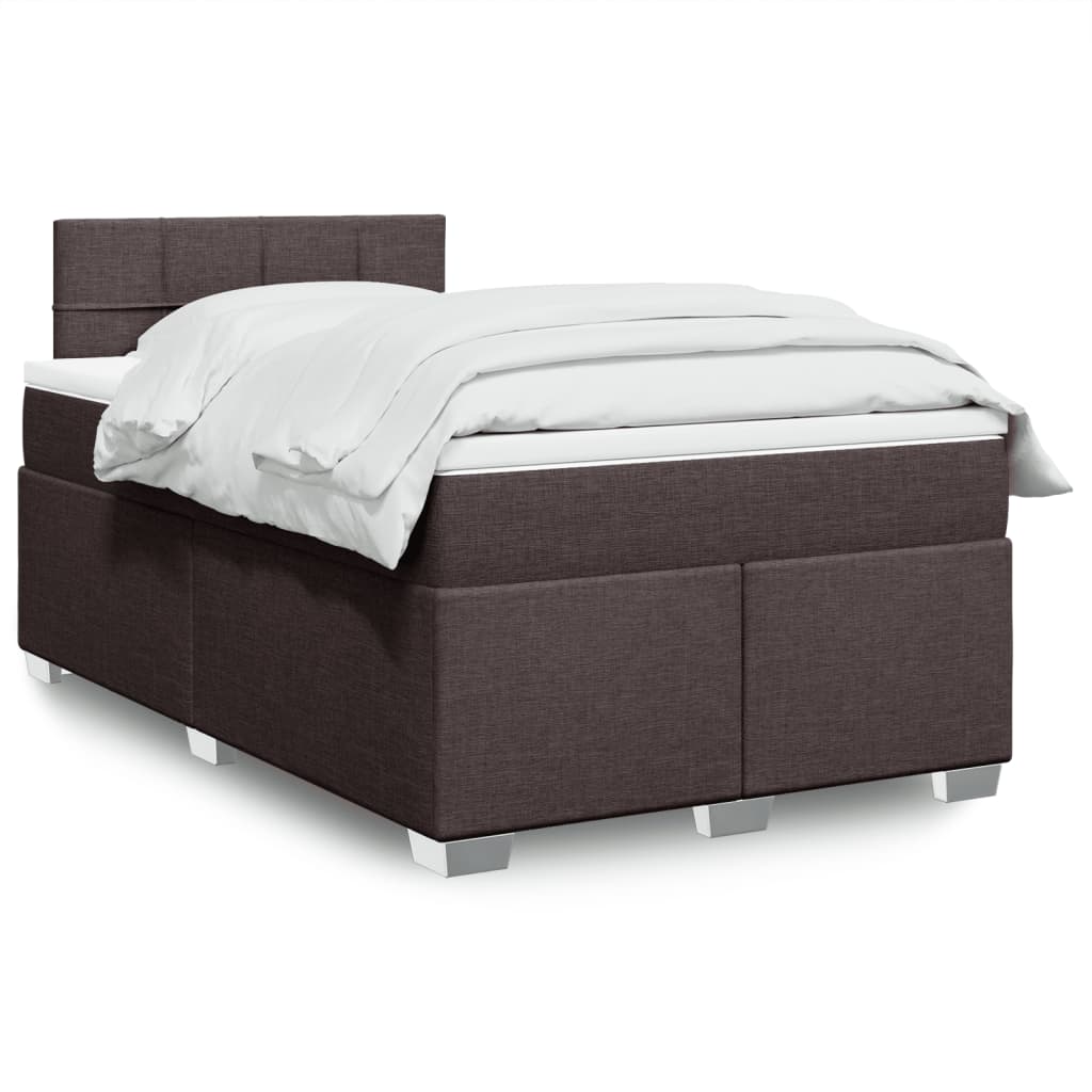 Boxspring met matras stof donkerbruin 120x200 cm is nu te koop bij PeponiXL, paradijselijk wonen!