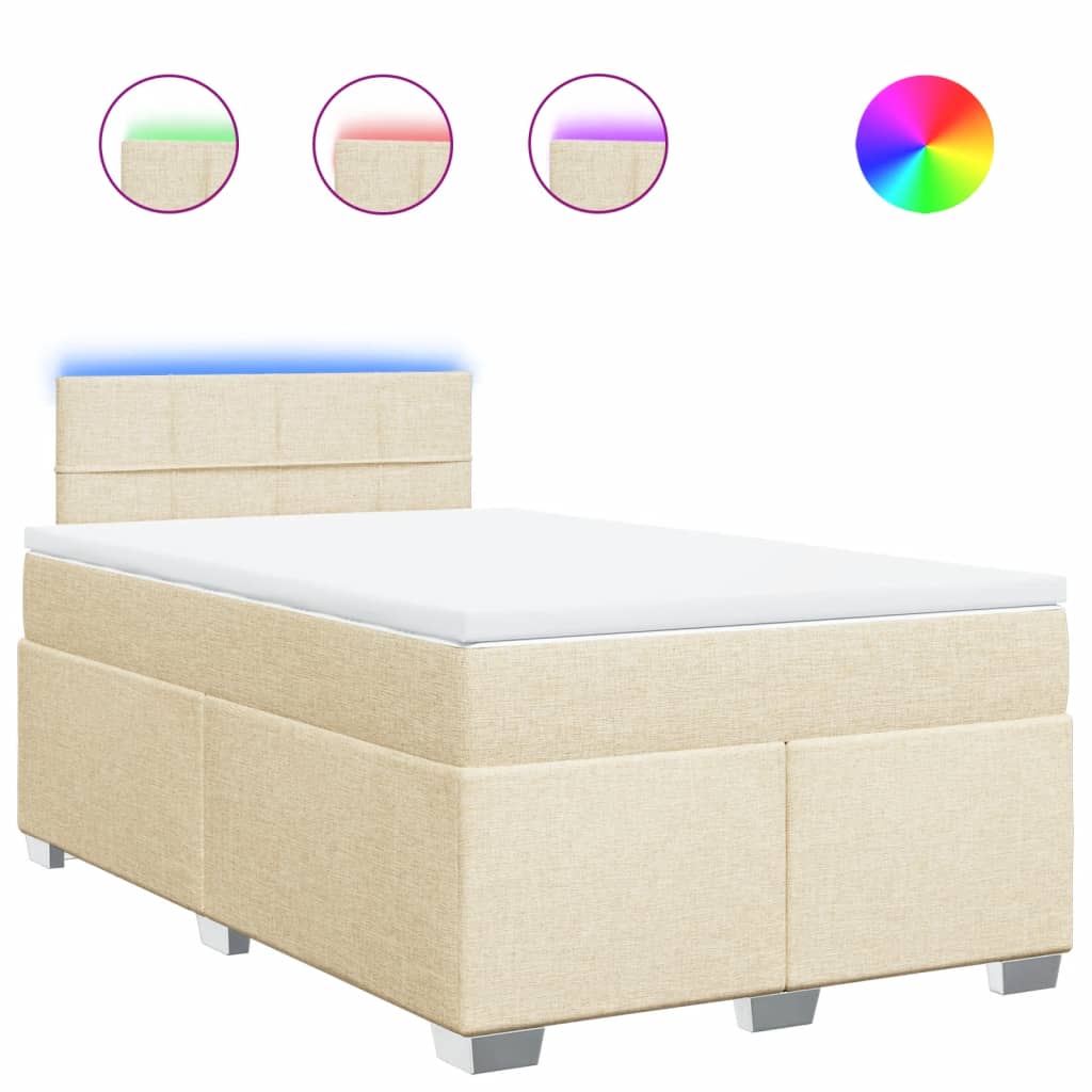 Boxspring met matras stof crèmekleurig 120x200 cm is nu te koop bij PeponiXL, paradijselijk wonen!
