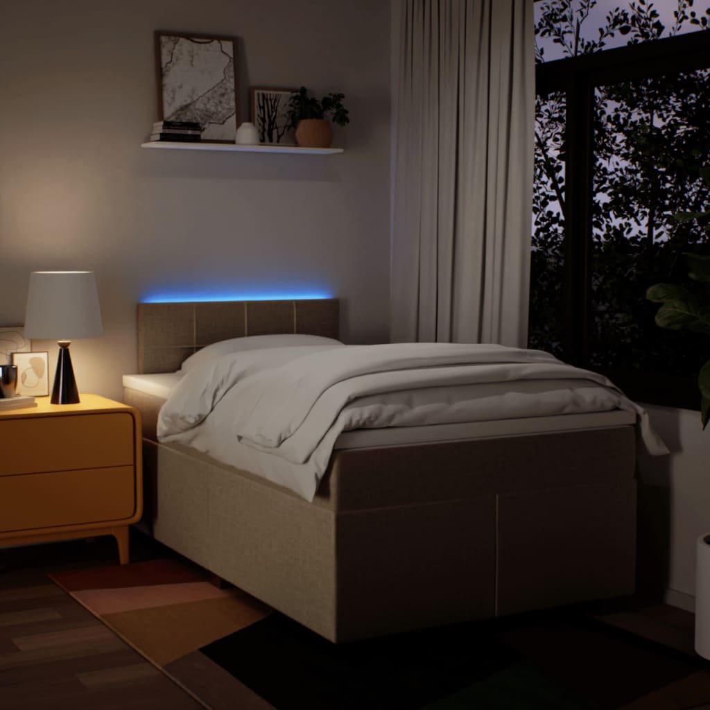 Boxspring met matras stof crèmekleurig 120x200 cm is nu te koop bij PeponiXL, paradijselijk wonen!