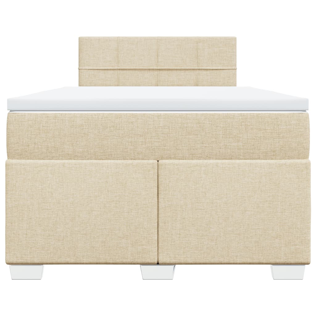 Boxspring met matras stof crèmekleurig 120x200 cm is nu te koop bij PeponiXL, paradijselijk wonen!