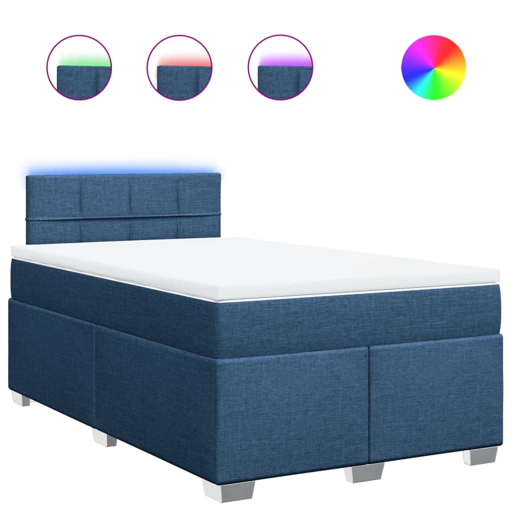 Boxspring met matras stof blauw 120x200 cm is nu te koop bij PeponiXL, paradijselijk wonen!