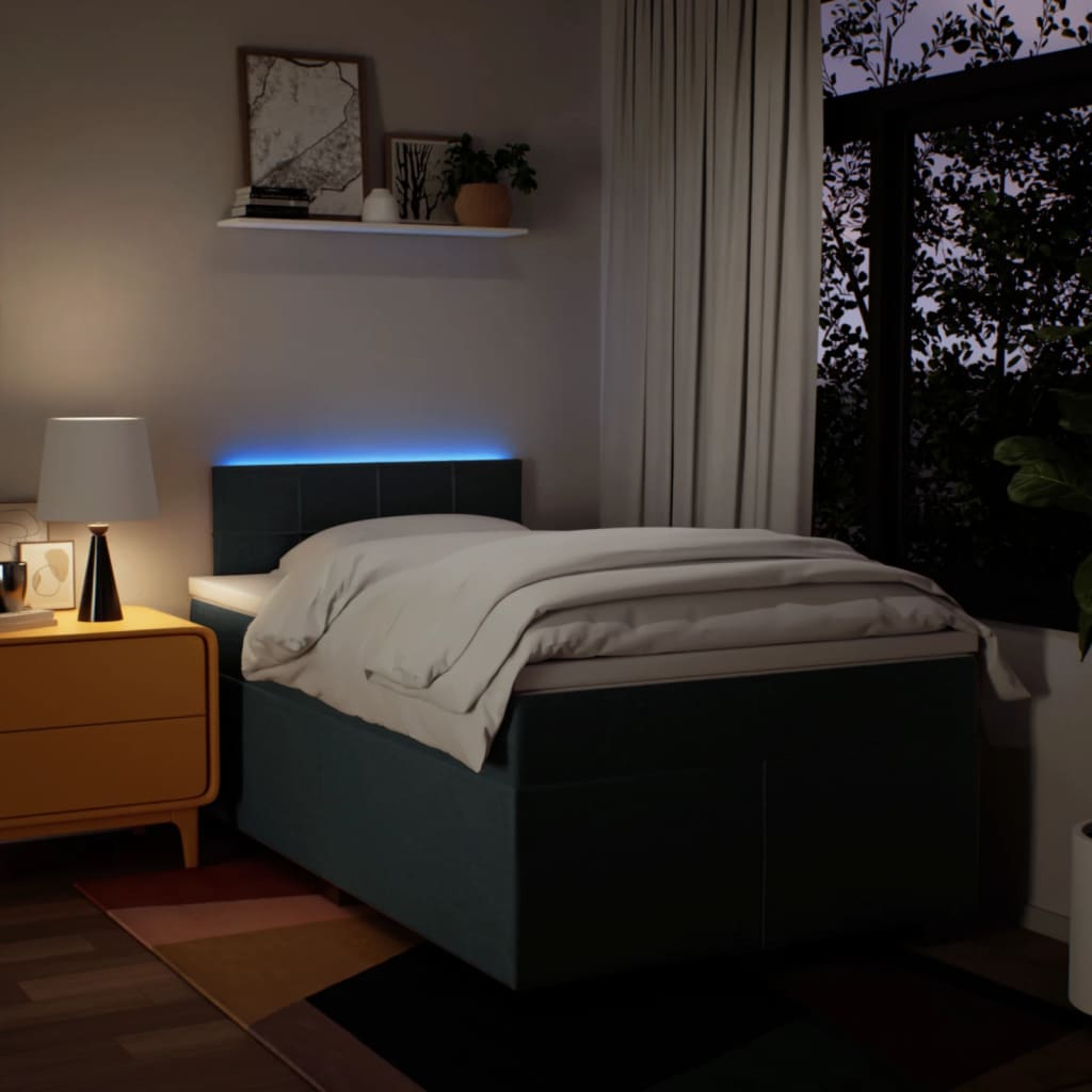 Boxspring met matras stof blauw 120x200 cm is nu te koop bij PeponiXL, paradijselijk wonen!